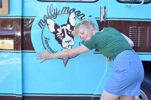 Emily Bergl, Molly Moon ice cream truck (Photo by Kelley Van Dilla)